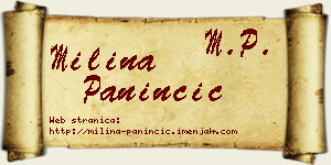 Milina Paninčić vizit kartica